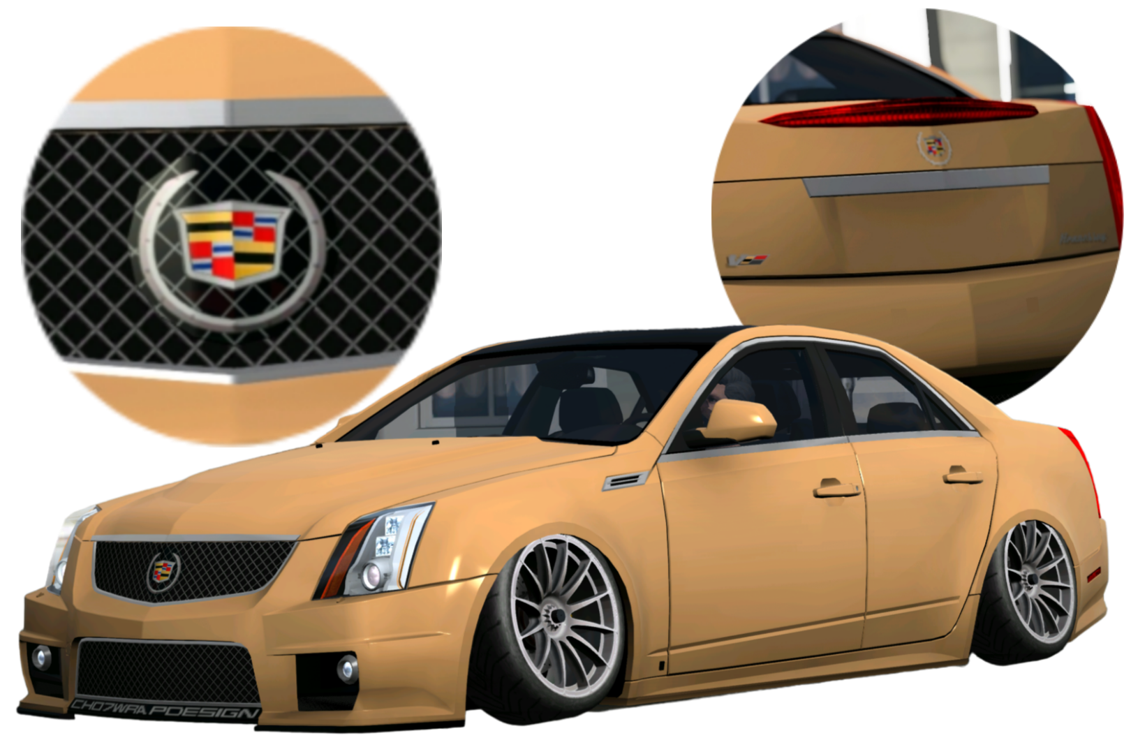 キャデラックCTS−Vプレーンボディーバ―ジョン 147] Cadillac CTS-V Exquisite Perfect Badge Design, Low-slung and