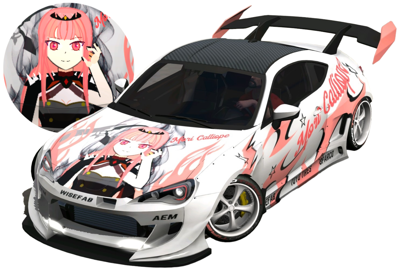 176] Subaru BRZ Hololive Mori Calliope Itasha Japanese drift style