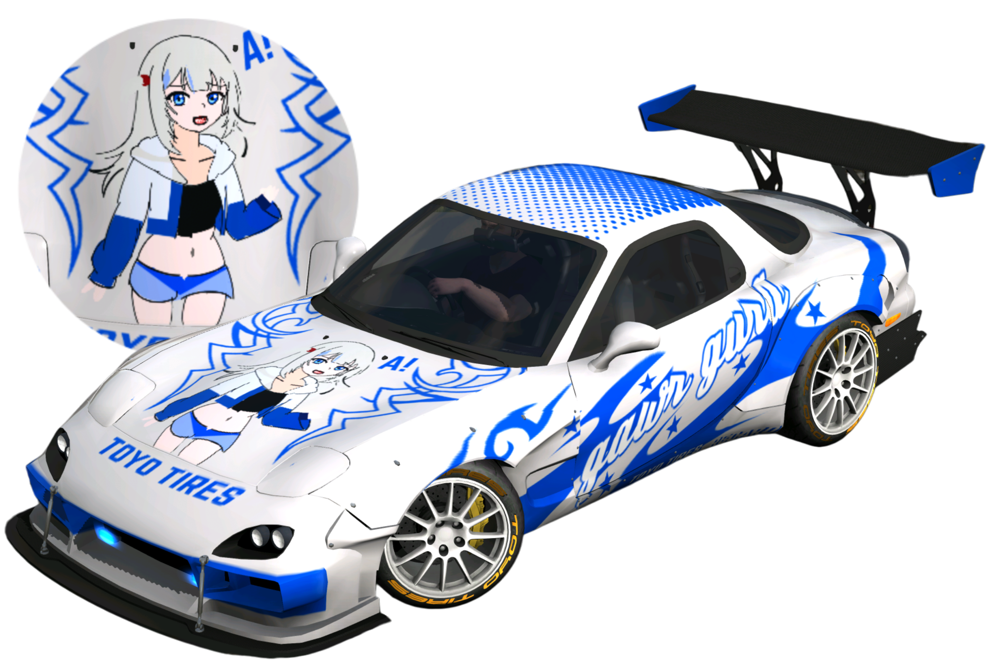 214]Mazda RX-7 Gura痛車ToyoTires日本甩尾鬼火設計– CPMLS 多人停車塗