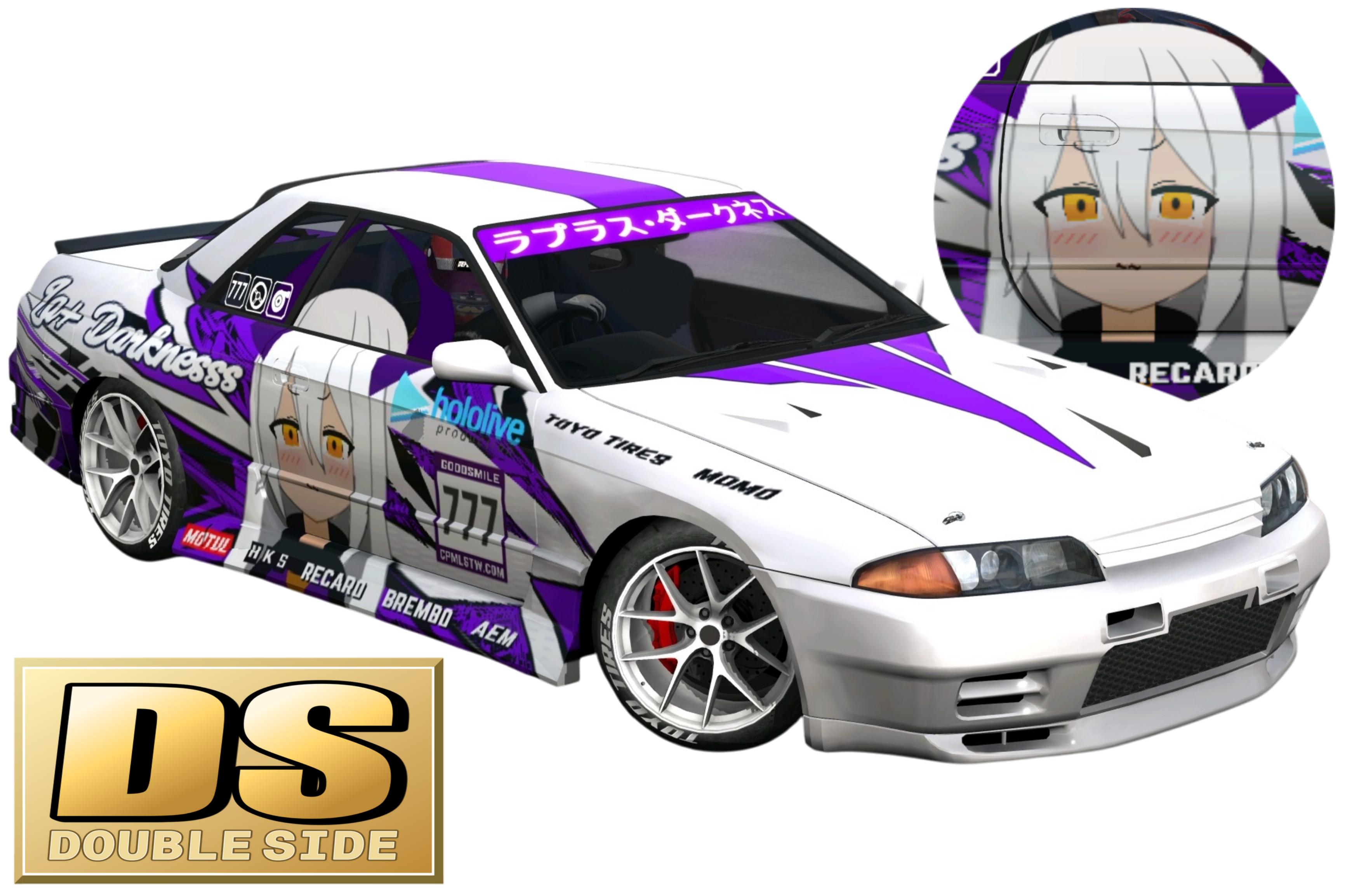 326]Nissan Skyline GT-R R32 HololiveLa+ Darknesss Daul-Side Itasha