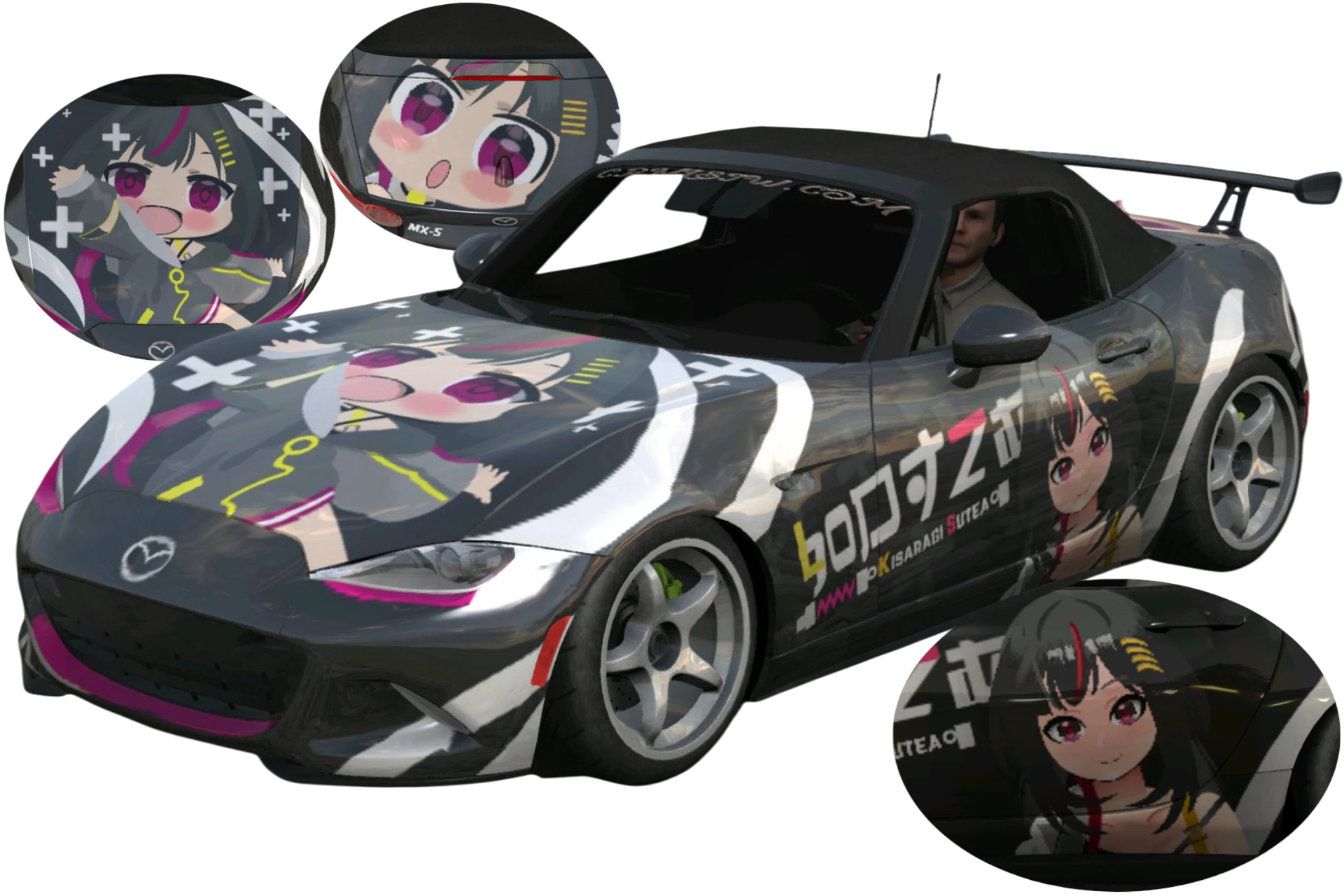 Itamiページ 633]Miata Mx-5 Vtuber Kisaragi Tri-Side Itasha Japanese Style JDM