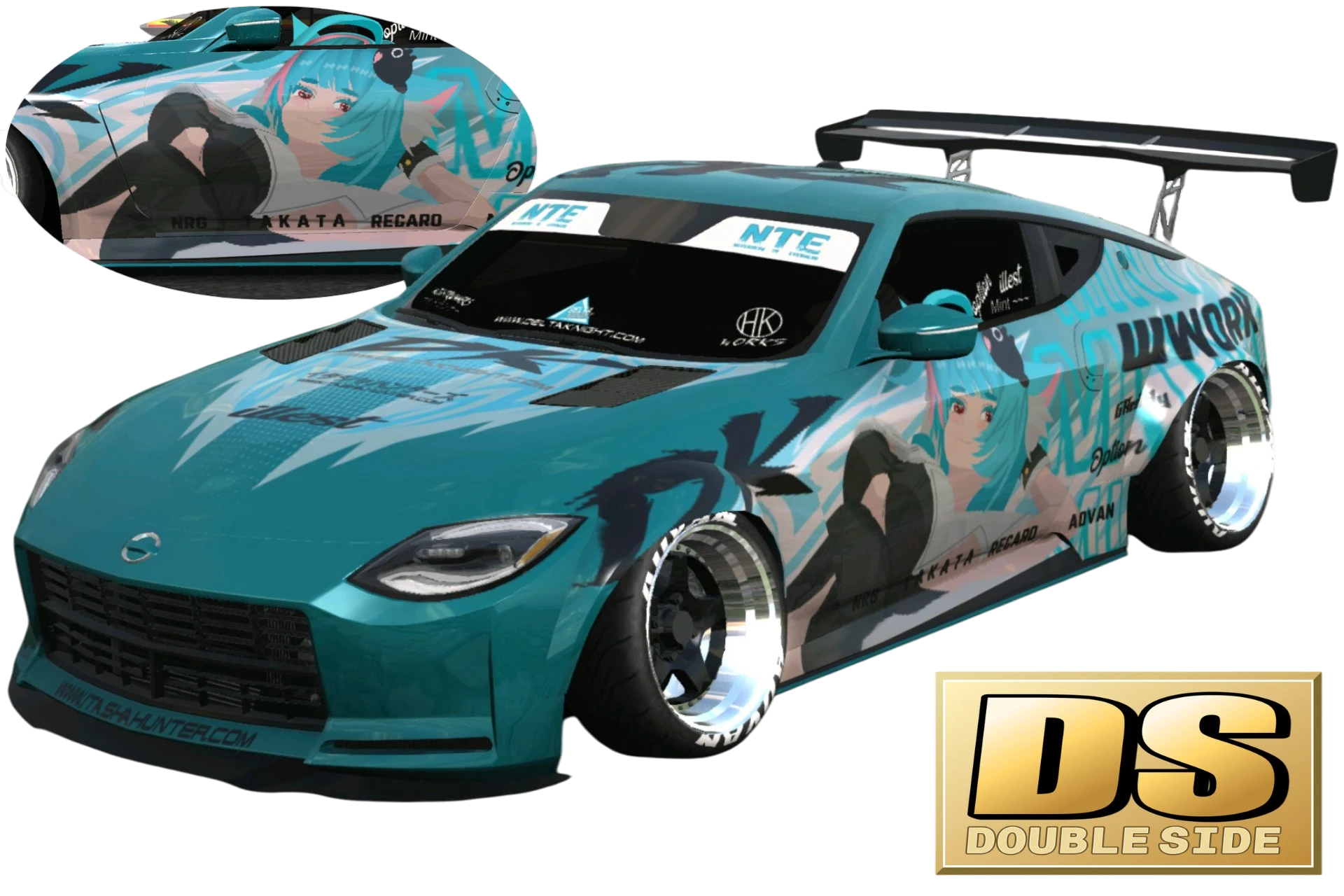 647]Nissan 400z (RZ34) NTE Mint Çift Taraflı Itasha Alçak Duruşlu